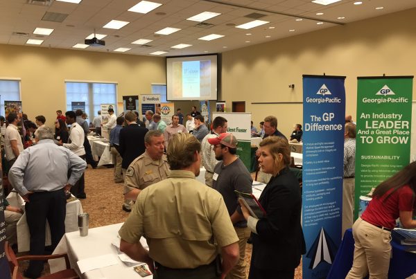 companies and students at career fair