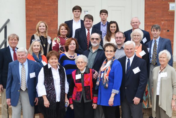 Rosser and Robinson Families on Stairs of Auburn University's Langdon Hall