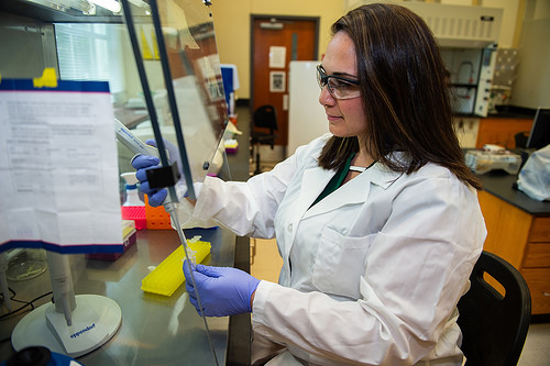 sarah zohdy working in her research lab