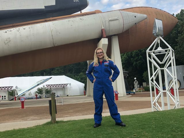 Emily Hildebrand at the U.S. Space and Rocket Center in Huntsville, Ala.