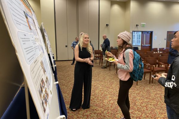 Graduate students presented their findings on boards throughout the Conference Hall.