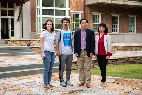 Auburn University Professors Hanqin Tian, Shufen “Susan” Pan with research team members Hannah Siegel (far left) and Naiqing Pan (second to left).