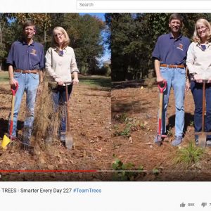 Screenshot of Kush and Barlow featured on the Smarter Every Day Youtube channel; video is "How to Plant 20 Million Trees"
