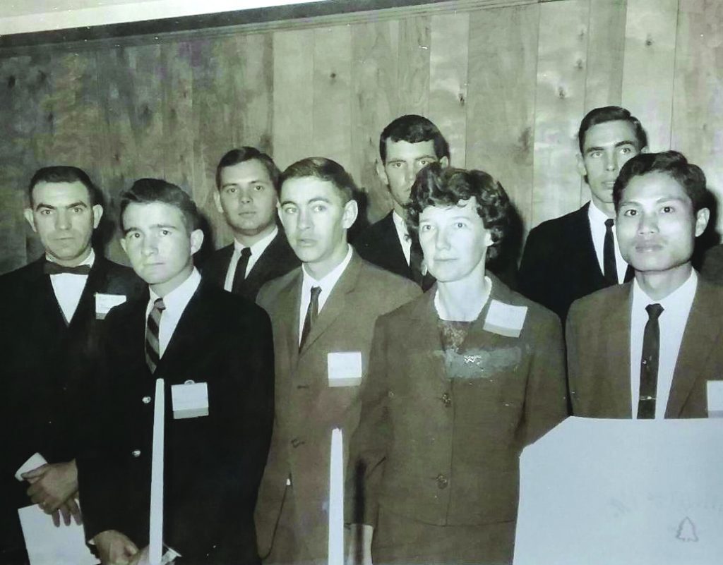 First Woman initiate, Rebecca Wright, joins Xi Sigma Pi National Forestry Honorary, 1975