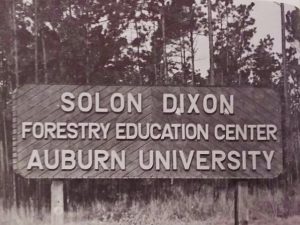 Original sign in front of Solon Dixon Forestry Education Center