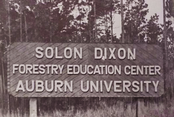 Original sign in front of Solon Dixon Forestry Education Center