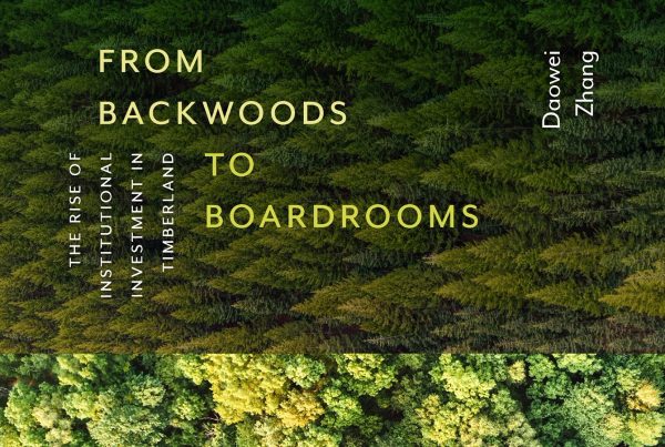 Landscape version of book cover: "From Backwoods to Boardrooms" by Daowei Zhang.