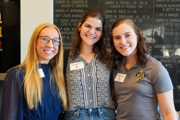 Scholarship Recipients Emily Legg, Lauren Stevens and Cheyenne Dean