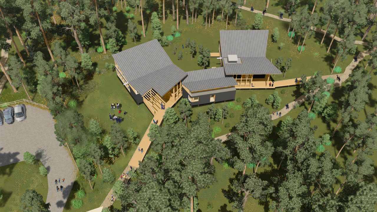 Rendering Architect - Aerial View of Environmental Education Building