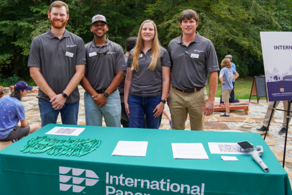 Russell Turner (second left) with International Paper colleagues at CFWE’s Fall 2023 Welcome Back Picnic.