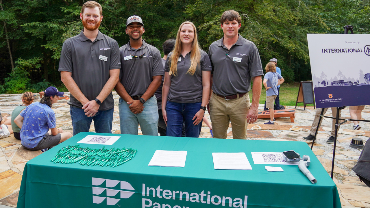 Russell Turner (second left) with International Paper colleagues at CFWE’s Fall 2023 Welcome Back Picnic.