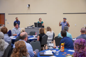 Michael Brunson, Allie McCreary and Wayde Morse speak to the PARK Summit attendees.