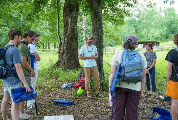 Professor instructs students about Leave No Trace principles and practices