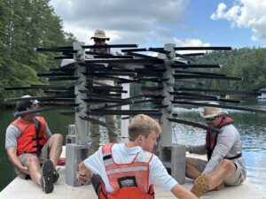 Evan Farry assists Georgia Power team in the field as an intern. 